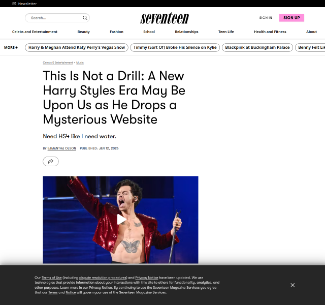 Harry Styles Teases New Music With a Mysterious Website