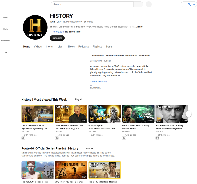 History