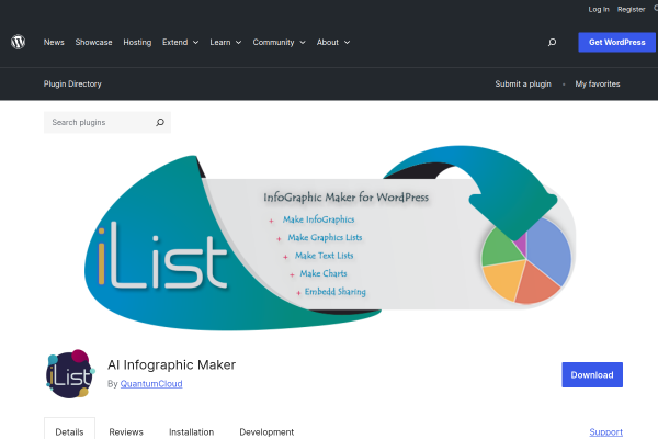 Screenshot of AI Infographic Maker – iList homepage