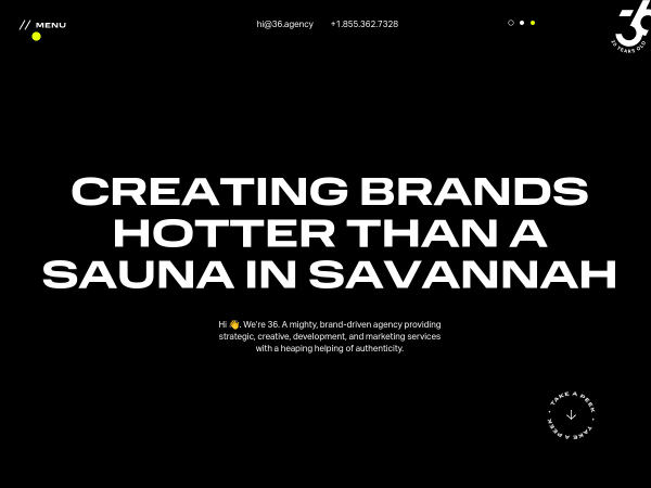 Screenshot of 36 website.