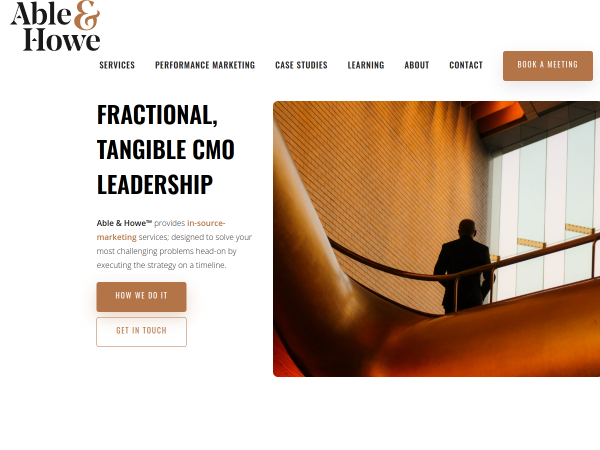 Screenshot of able & howe website.
