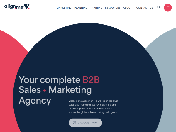 Screenshot of align.me website.