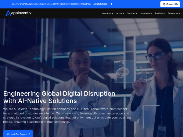 Screenshot of appinventiv website.