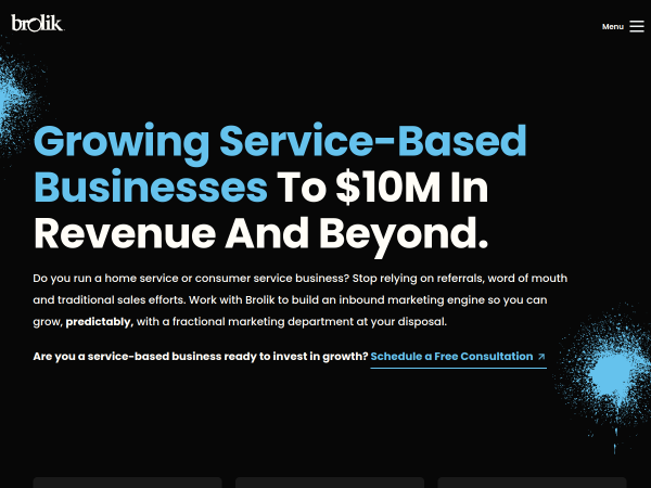 Screenshot of brolik website.