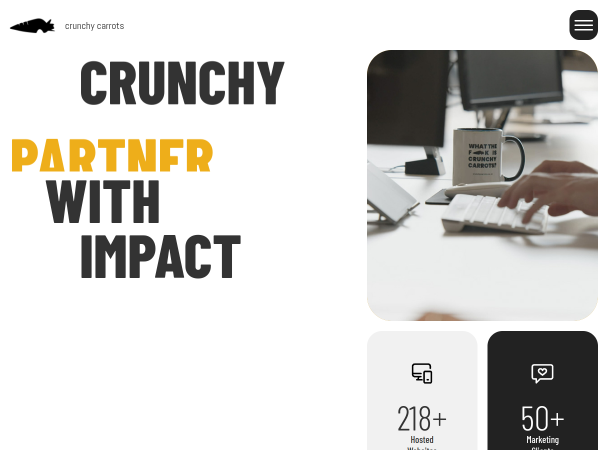 Screenshot of crunchy carrots website.