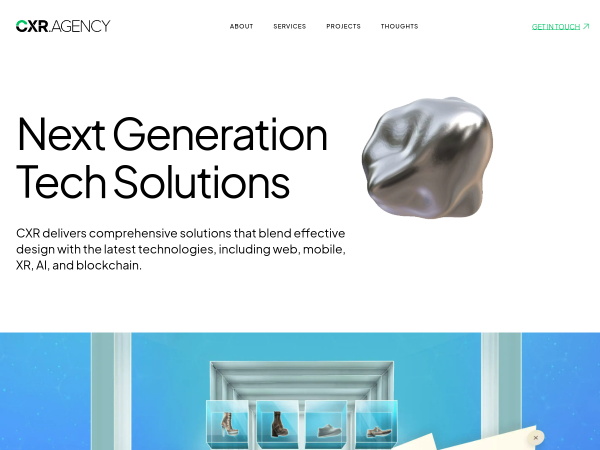 Screenshot of cxr.agency website.