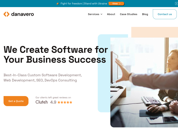 Screenshot of danavero website.
