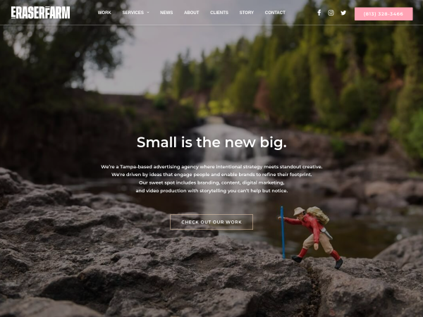 Screenshot of eraserfarm website.