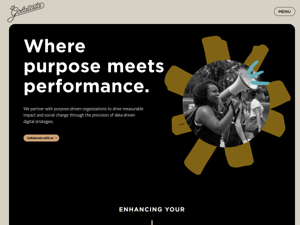 Screenshot of goldiata creative website.