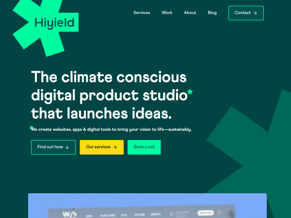 Screenshot of hiyield website.