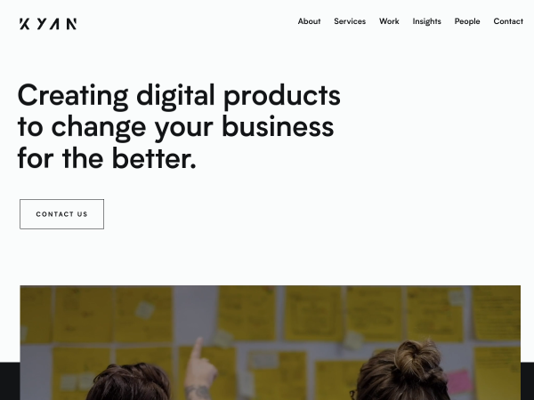 Screenshot of kyan website.