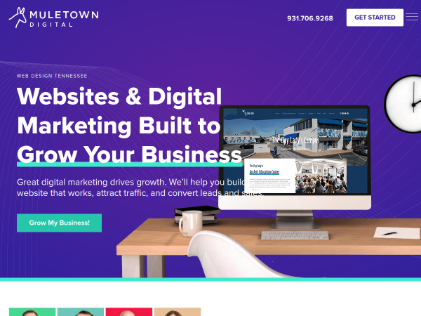 Screenshot of muletown digital website.