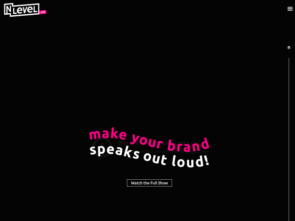 Screenshot of next level media website.