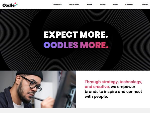 Screenshot of oodle website.