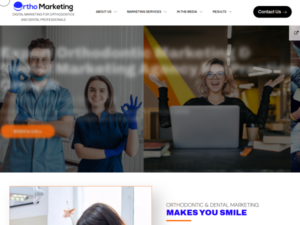 Screenshot of ortho marketing website.