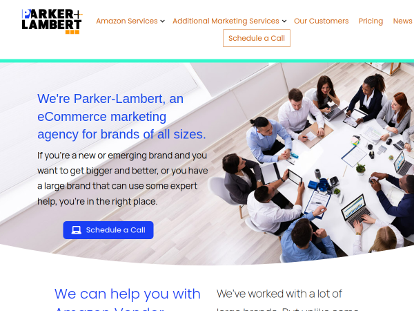 Screenshot of the parker lambert agency website.