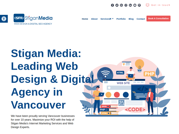 Screenshot of stigan media website.