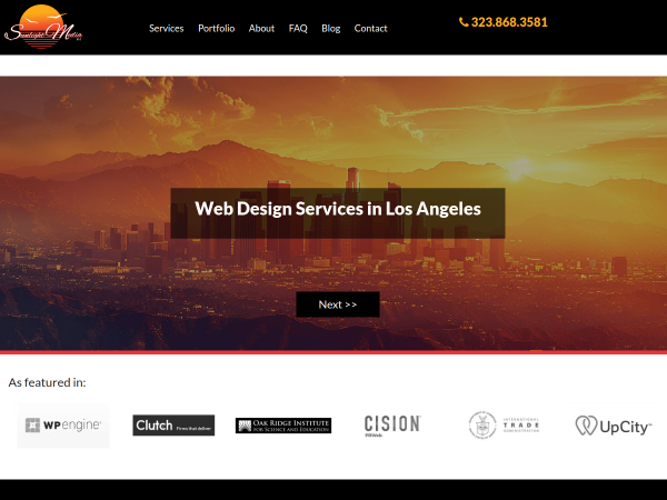 Screenshot of sunlight media website.