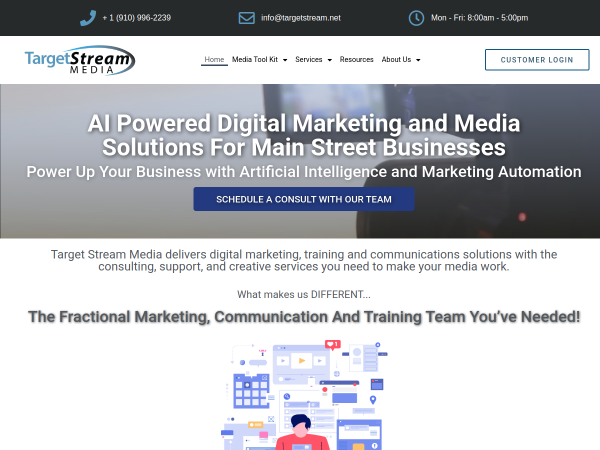 Screenshot of target stream media website.