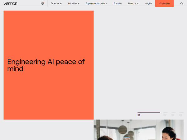 Screenshot of vention website.