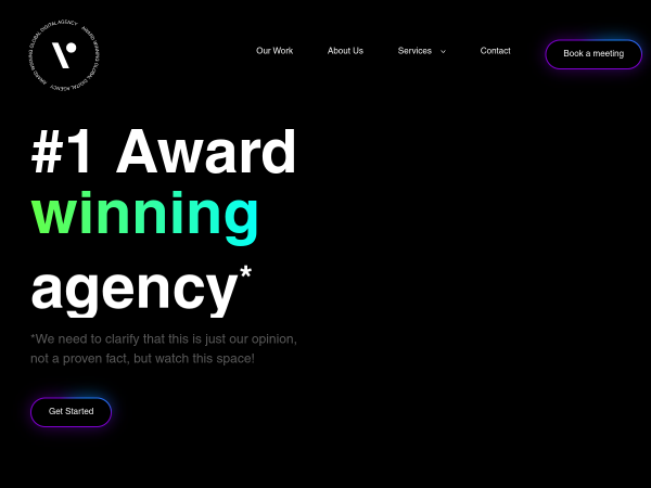 Screenshot of visions design website.