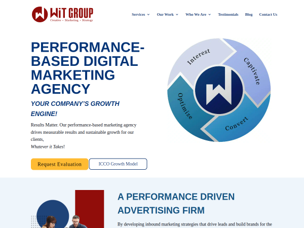 Screenshot of wit group website.