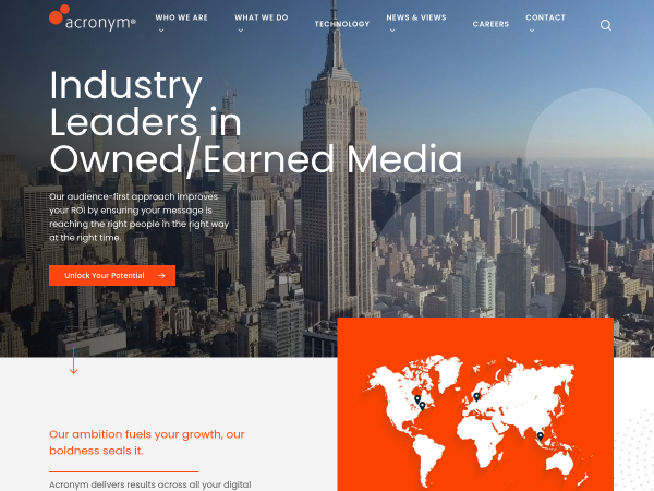 Screenshot of acronym website.