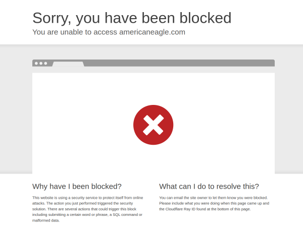 Screenshot of americaneagle.com website.