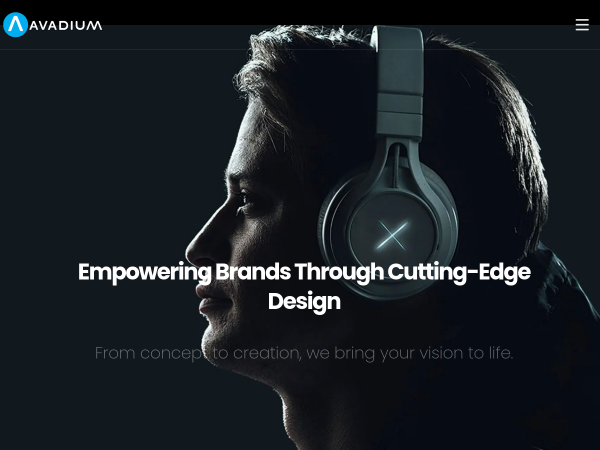 Screenshot of avadium website.