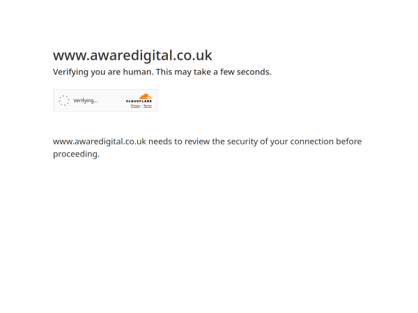 Screenshot of aware digital website.