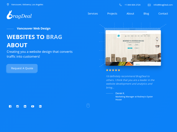 Screenshot of bragdeal website.