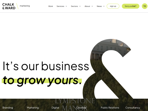 Screenshot of chalk + ward website.