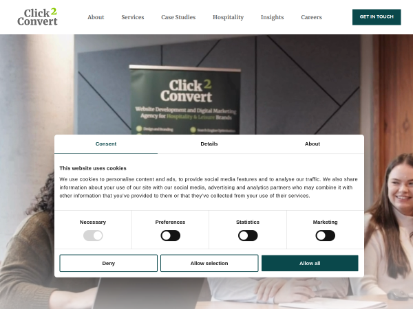 Screenshot of click2convert website.