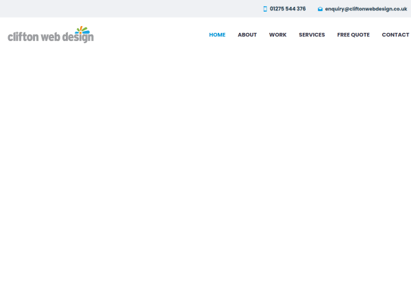 Screenshot of clifton web design website.
