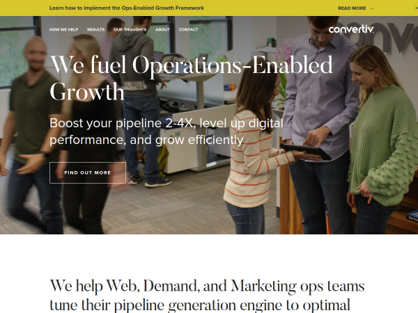 Screenshot of convertiv website.