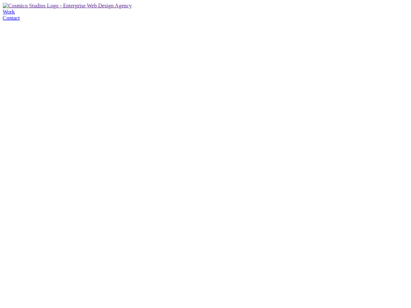 Screenshot of cosmico studios website.
