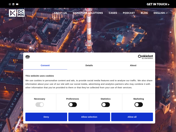 Screenshot of dcmn website.