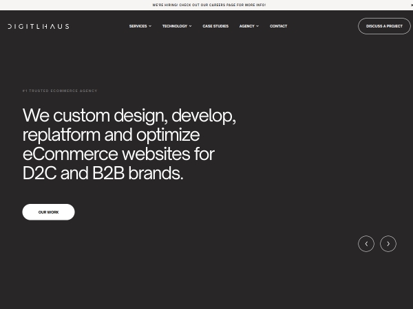 Screenshot of digitlhaus agency website.