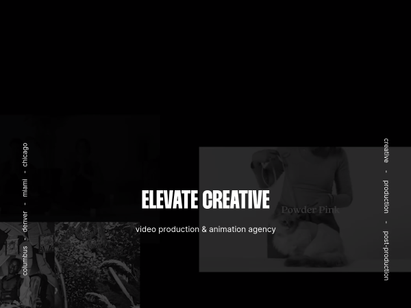 Screenshot of elevate creative website.