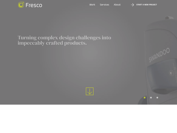 Screenshot of fresco design website.