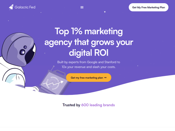 Screenshot of galactic fed website.