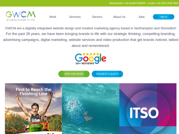 Screenshot of gavin willis creative marketing website.