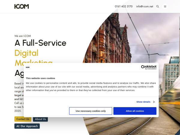 Screenshot of i com website.