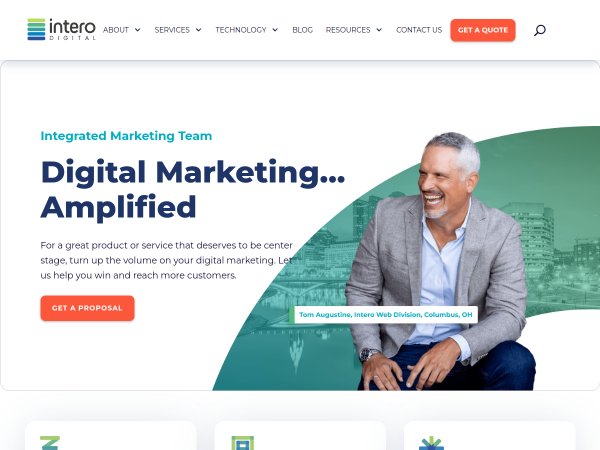 Screenshot of intero digital website.