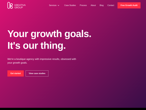Screenshot of kreativa group website.