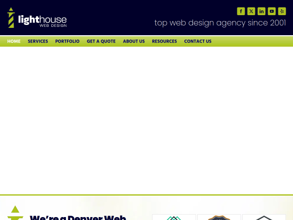 Screenshot of lighthouse web design website.