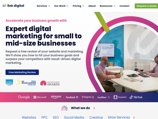 Screenshot of link digital website.