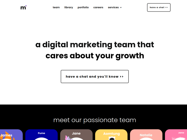 Screenshot of marketyze website.