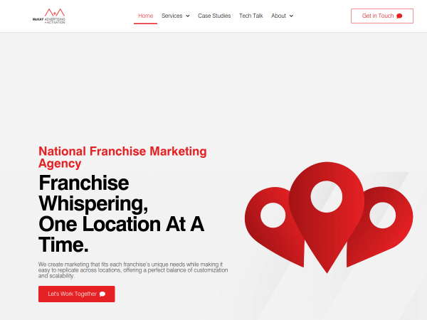 Screenshot of mckay advertising + activation website.