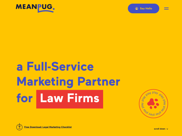 Screenshot of meanpug digital website.